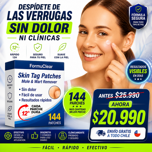 FormuClear Parches – Remueve Verrugas Fácil – Recupera tu confianza sin dolor en casa